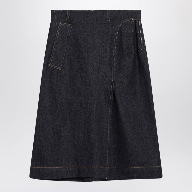 DARK BLUE DENIM SKIRT - 1