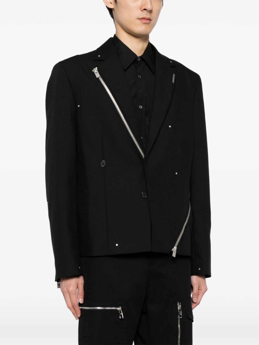 wool-kid mohair blend tailored jacket - 3