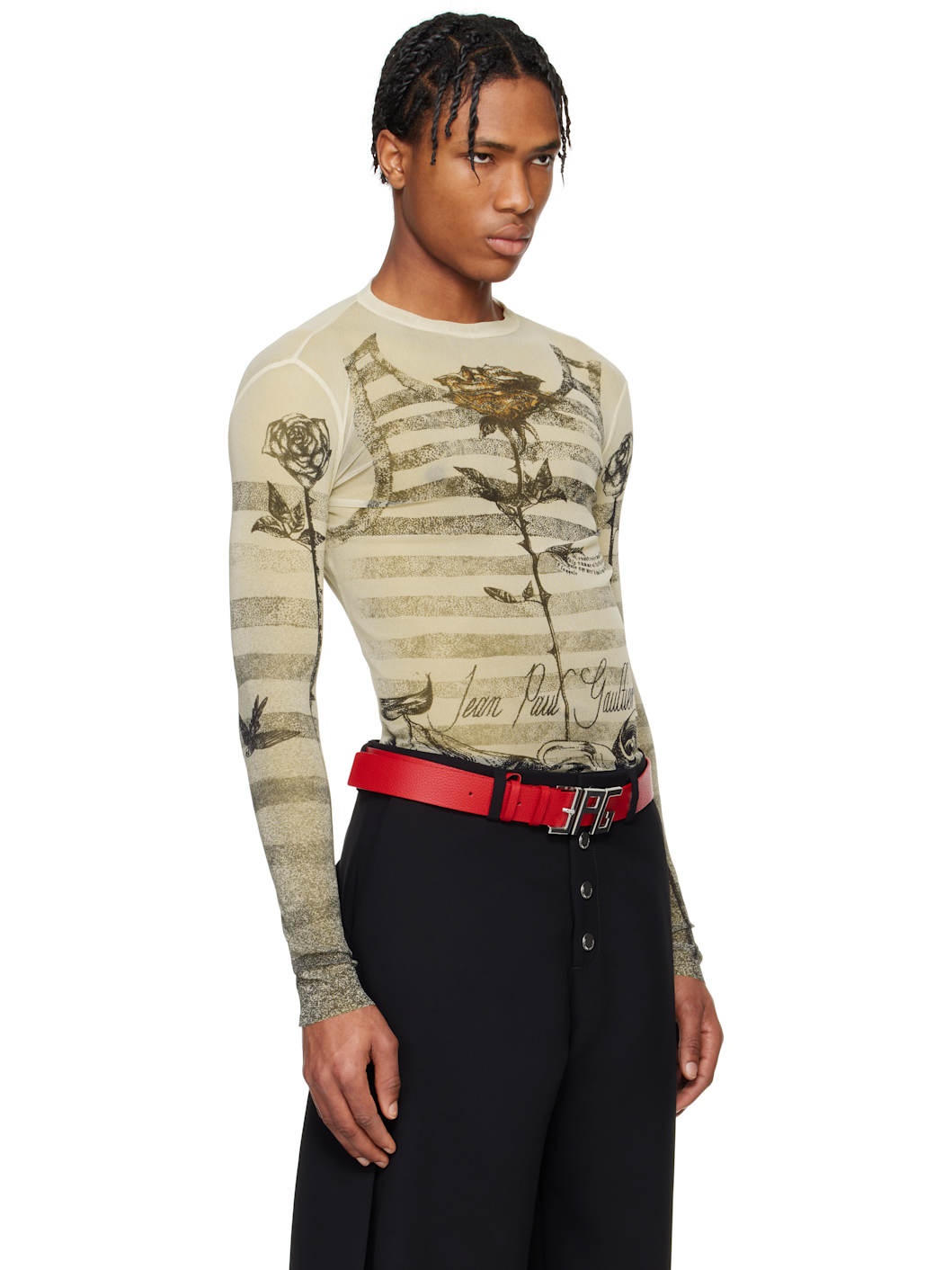 Beige 'The Tattoo Marinière' T-shirt - 2