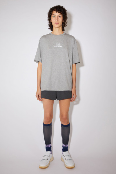 Acne Studios Reflective face motif t-shirt light grey melange outlook