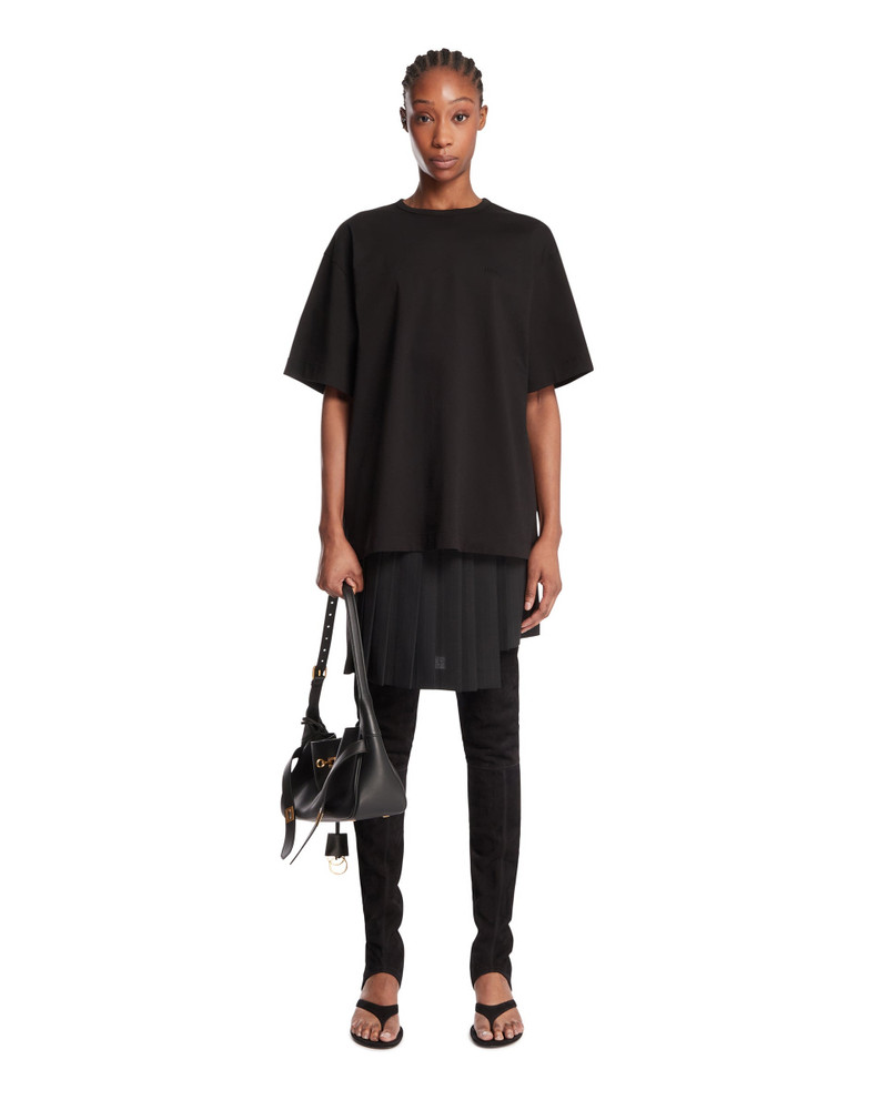 JUUN.J Black Asymmetric Pleated Skirt outlook