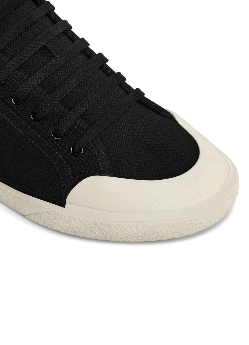 As-01 low lace-up alan sneaker in canvas & calfskin - 4