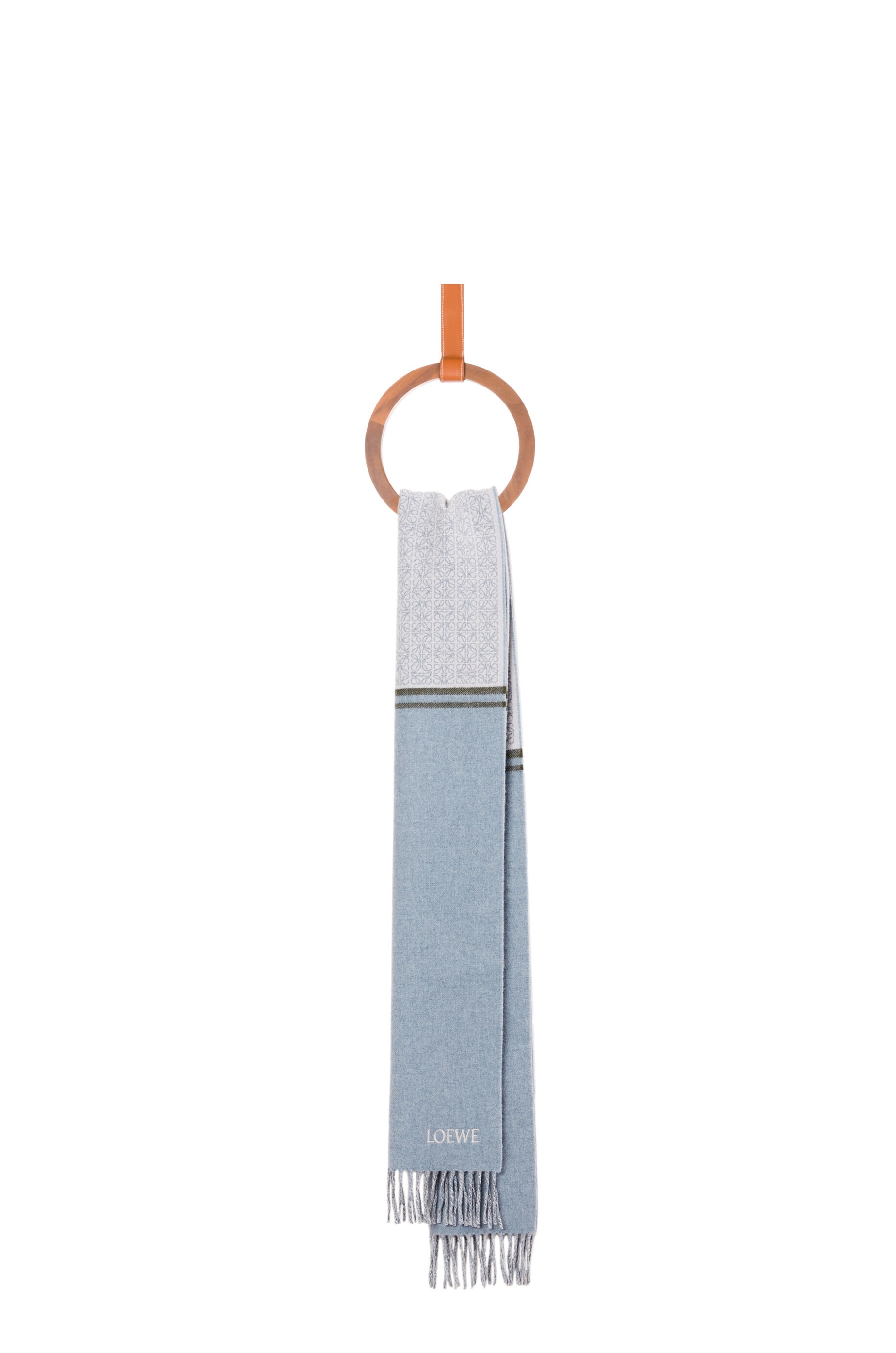 Anagram scarf in wood and cashmere - 1