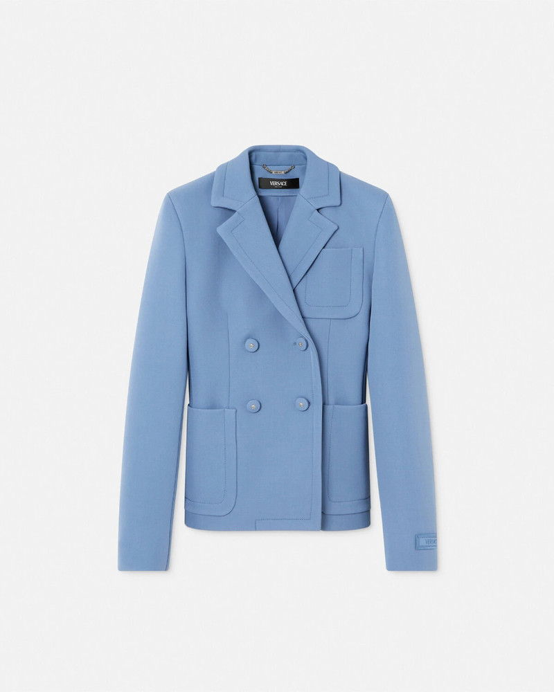 Scuba-Wool Double-Breasted Fitted Blazer 1