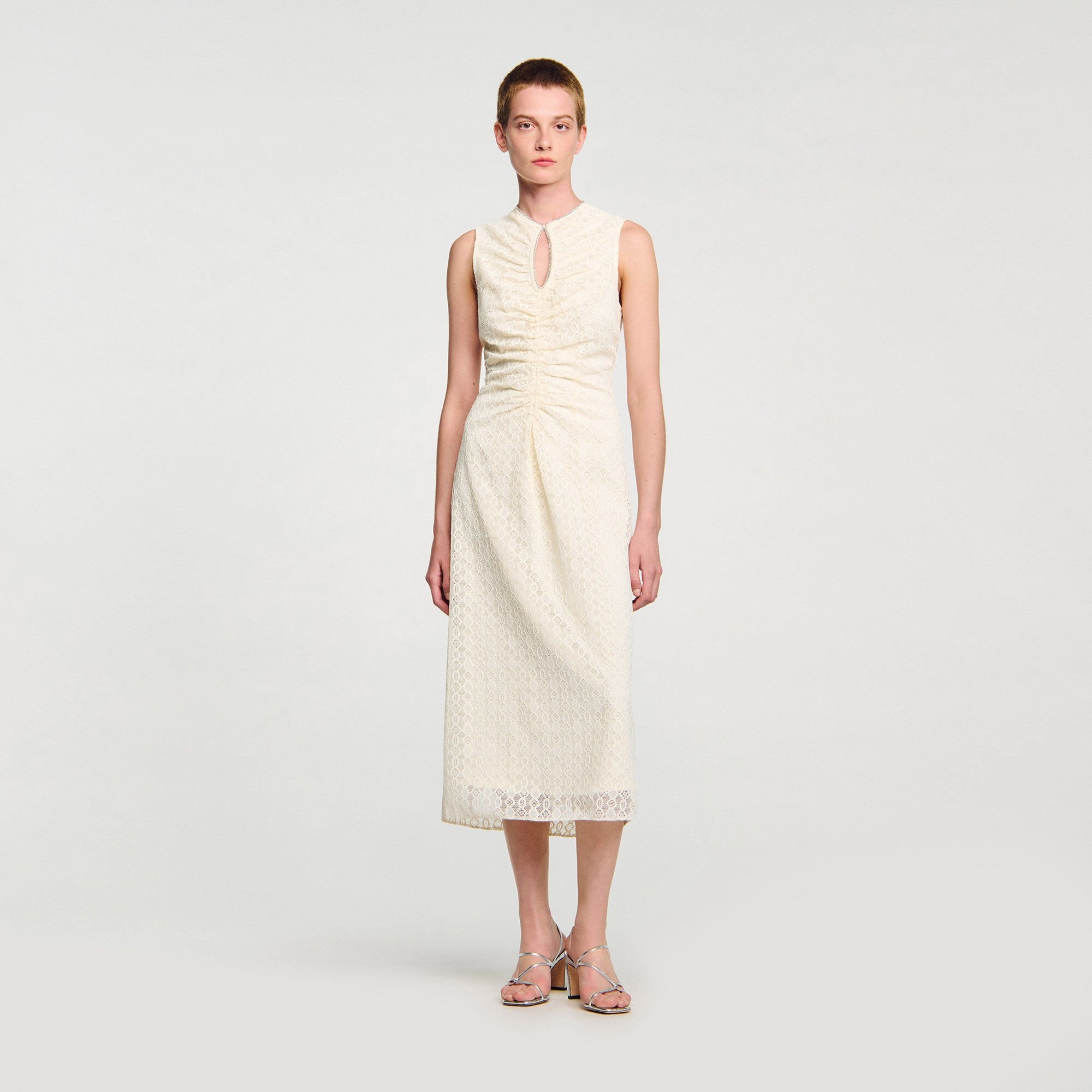 LACE KEYHOLE MAXI DRESS - 1