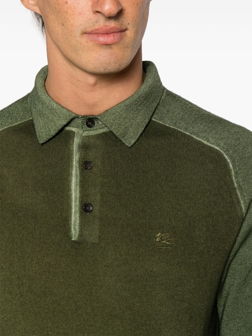 logo-embroidered knitted polo shirt - 5