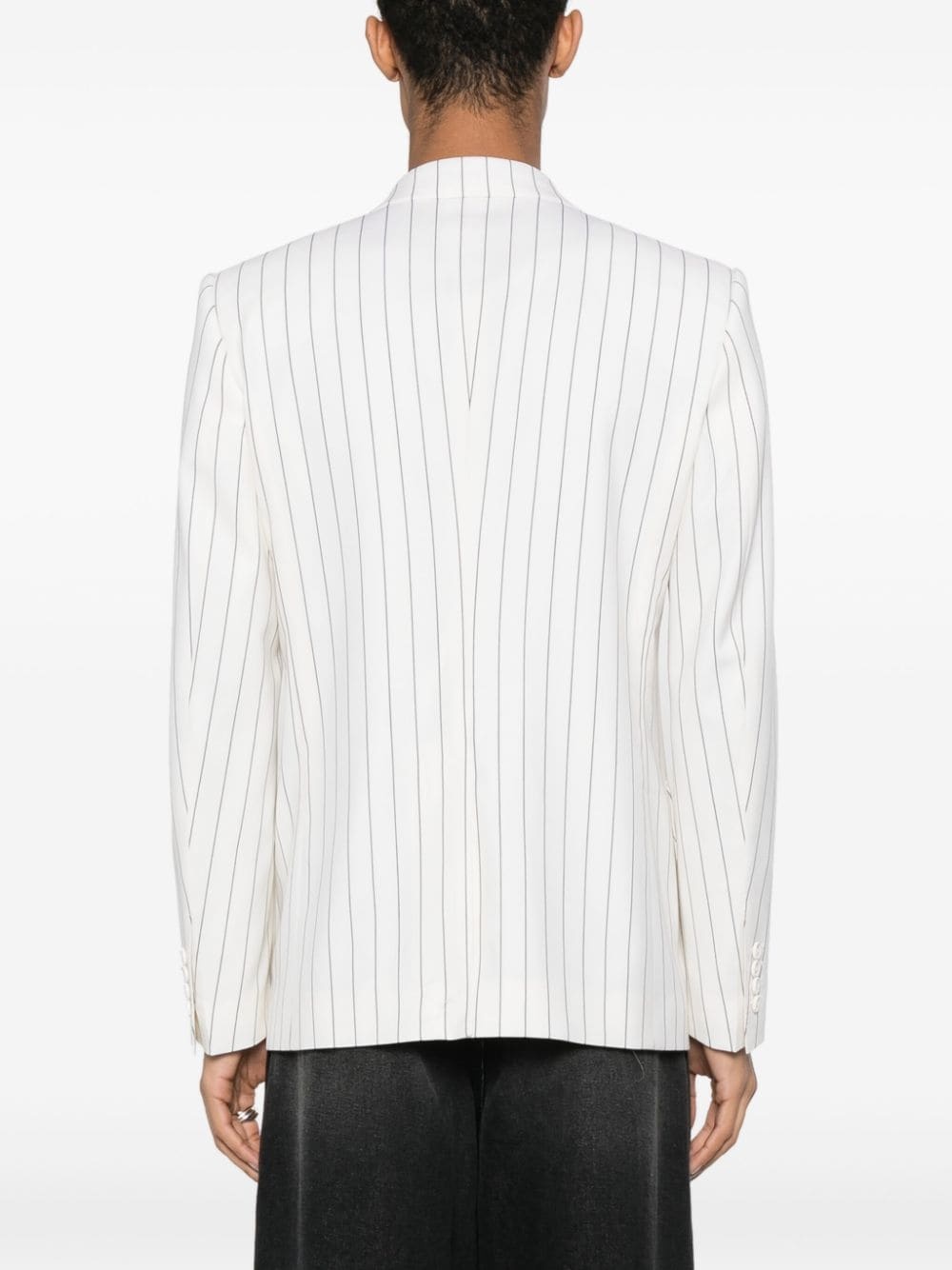 pinstriped double-breasted blazer - 4