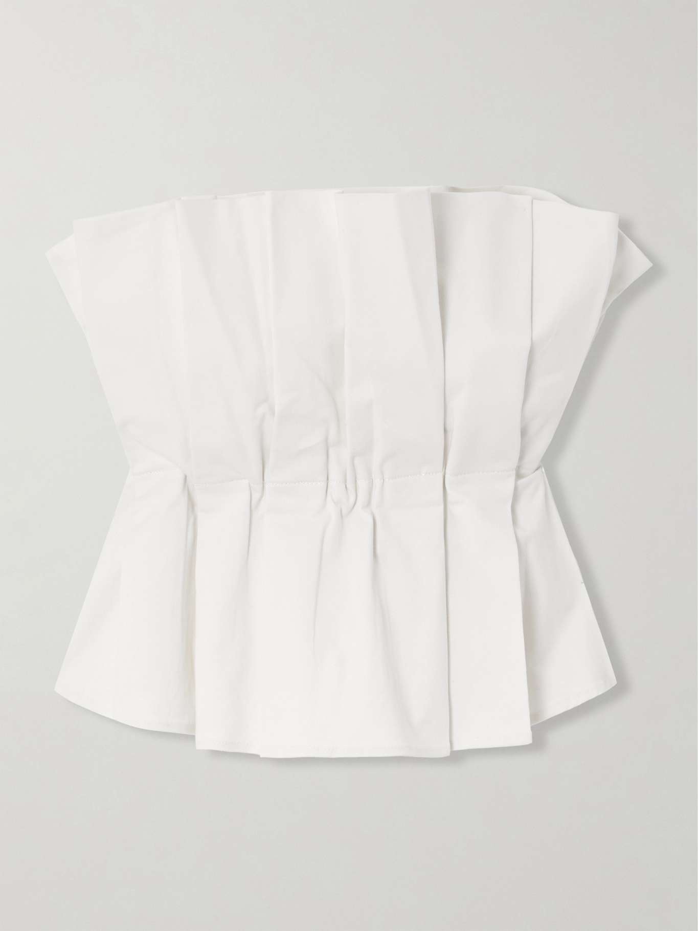 Dover strapless pleated cotton-blend twill top - 1