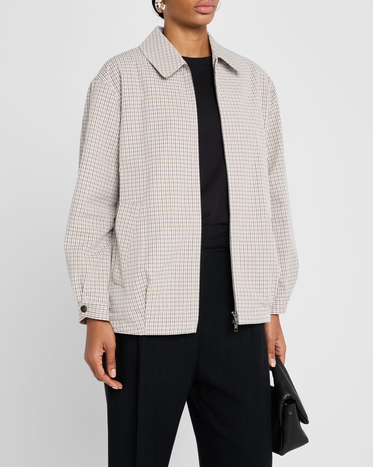 Oversized Gardeners Check Bomber Jacket - 4