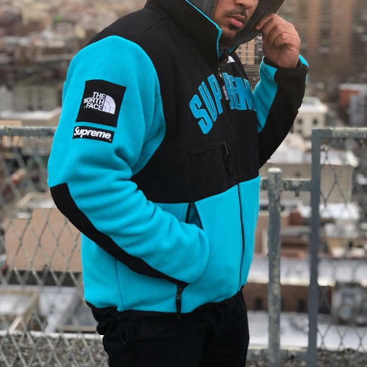 SUP×NORT FLEECE L BLACK×BLUE Supreme Supreme x The North Face Arc Logo Denali Fleece