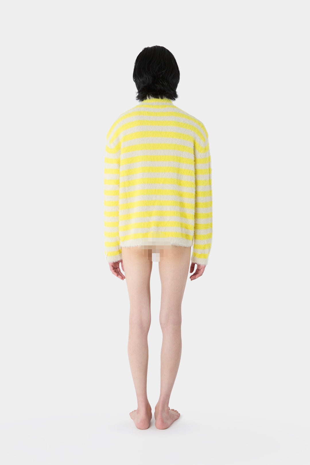 STREGATTO HIGH NECK LONG SLEEVE / beige & yellow stripes - 3