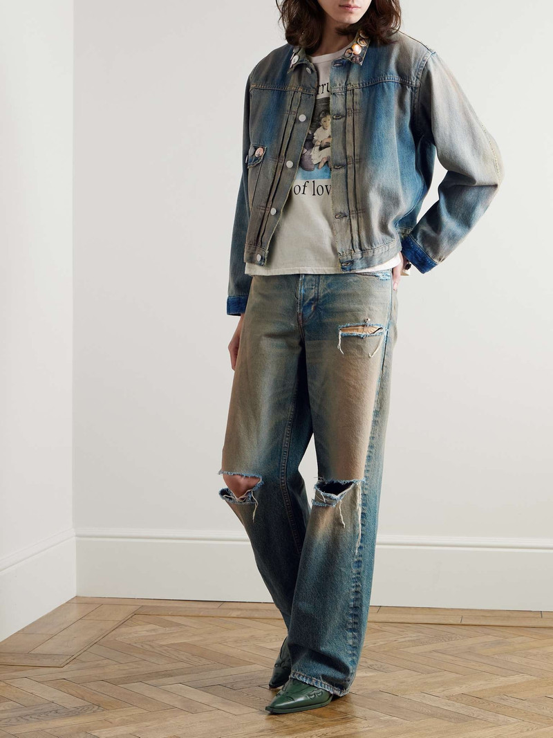 Enfants Riches Déprimés Straight-Leg Embellished Distressed Jeans outlook