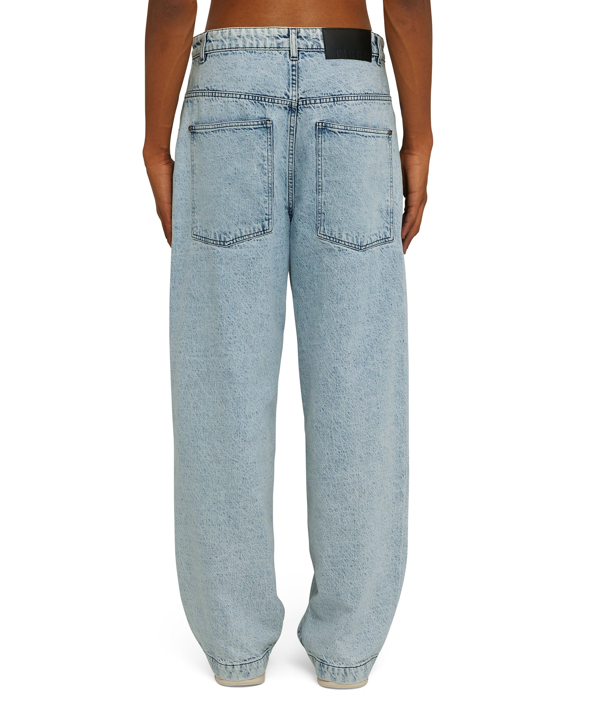 Straight-leg baggy jeans with oblique buttoning - 2