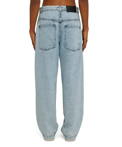 MSGM Straight-leg baggy jeans with oblique buttoning outlook