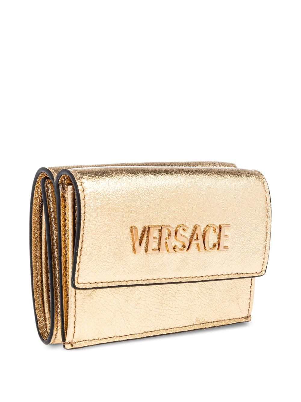logo-plaque leather wallet - 3
