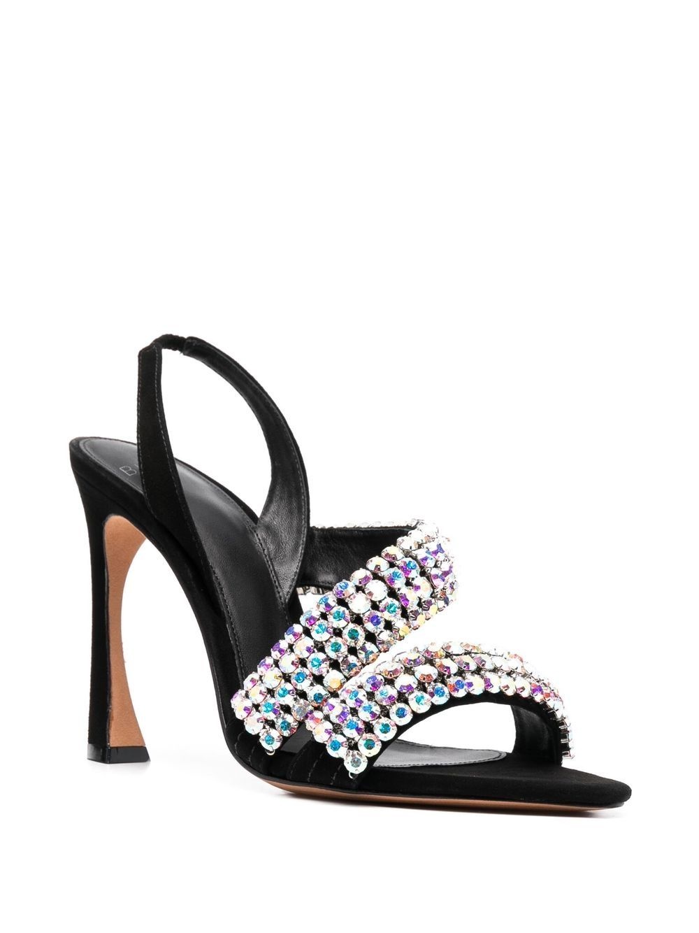 crystal-embellished leather sandals - 2