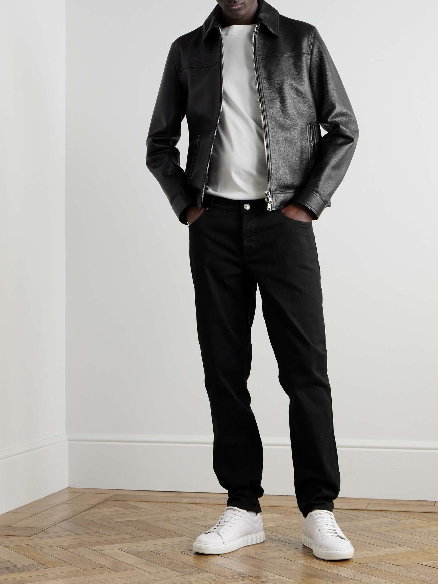 Slim-Fit Straight-Leg Logo-Embroidered Jeans - 2