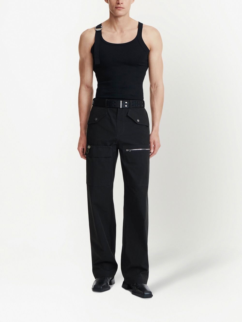 multi-pocket straight-leg trousers - 2