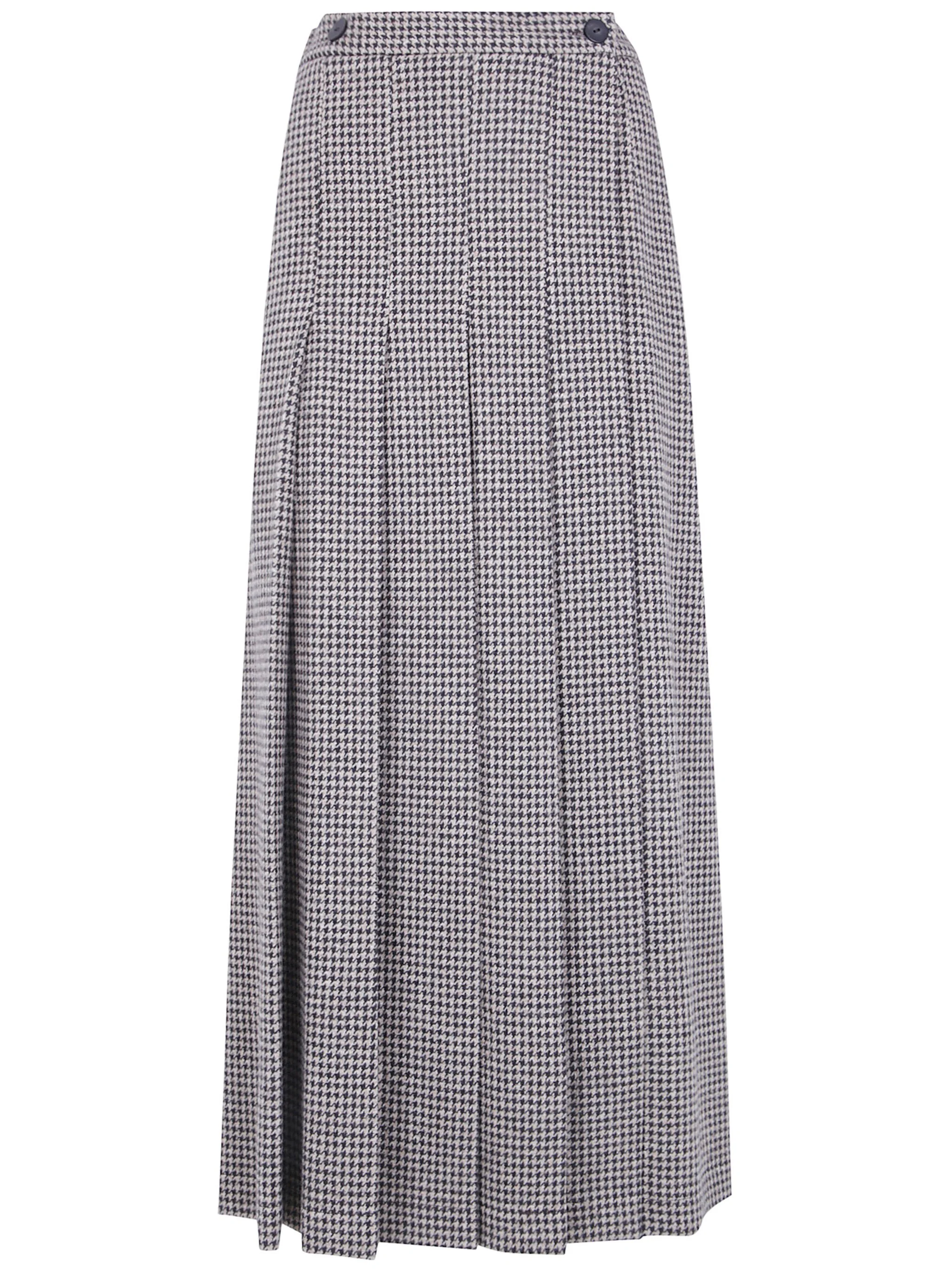 Long Plated Skirt Patterned Moleskin - 1