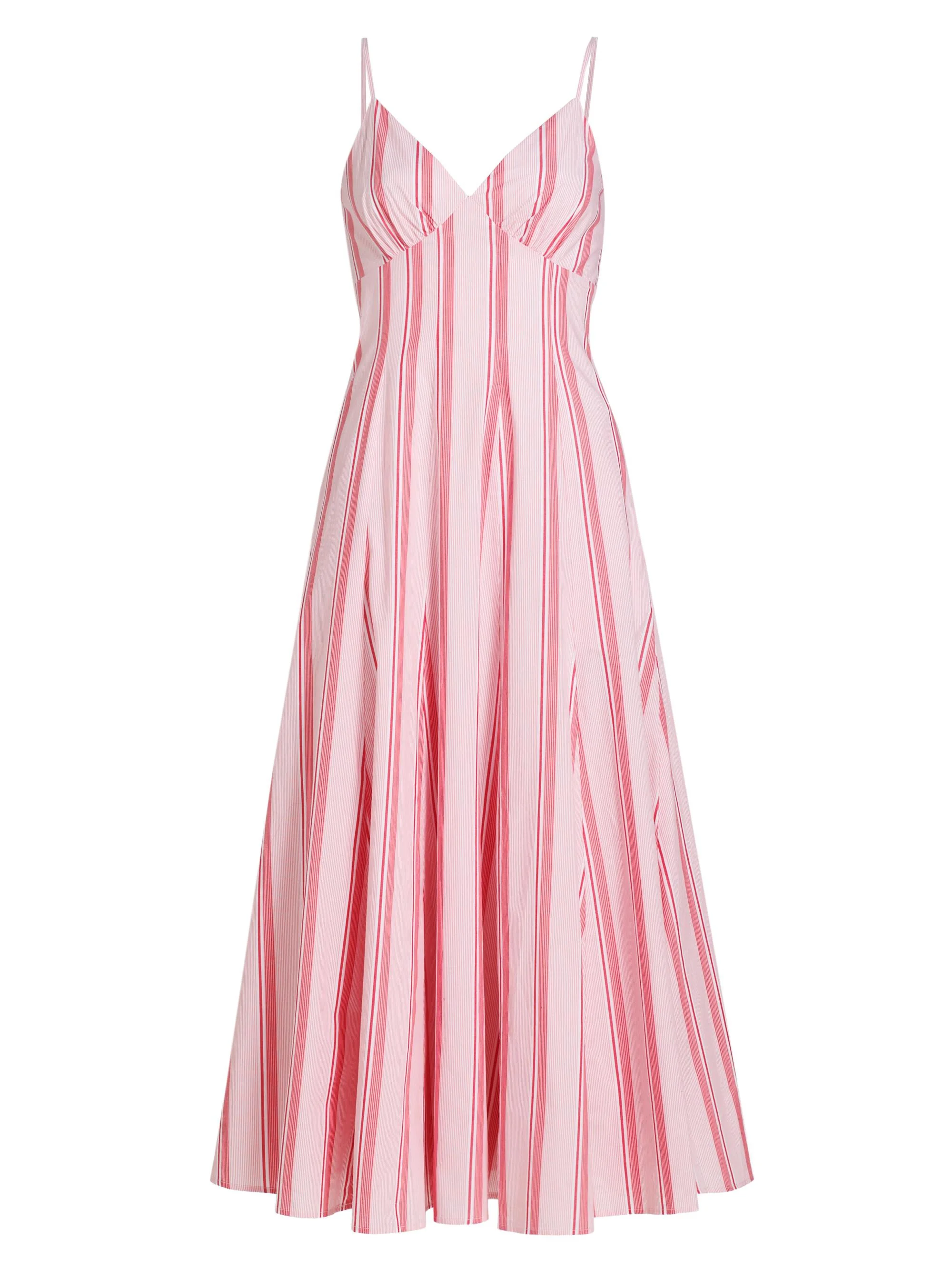 Women's Cami Stripe Cotton Maxi Dress - Red Stripe - 1