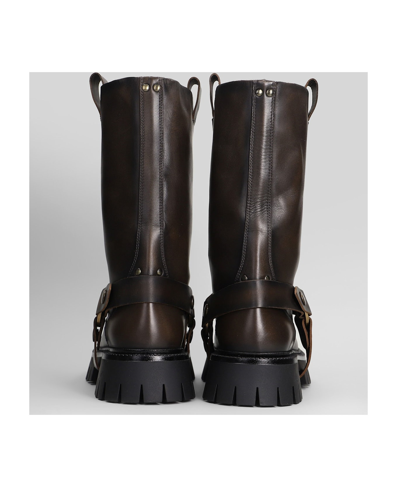 Kurt Chunky Low Heels Ankle Boots In Brown Leather - 4
