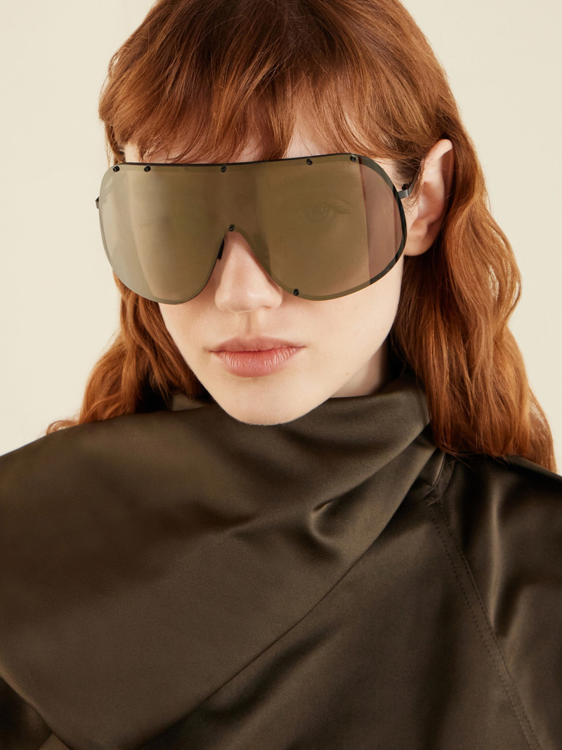 Rick Owens Shield Aviator-style Stainless Steel Sunglasses outlook