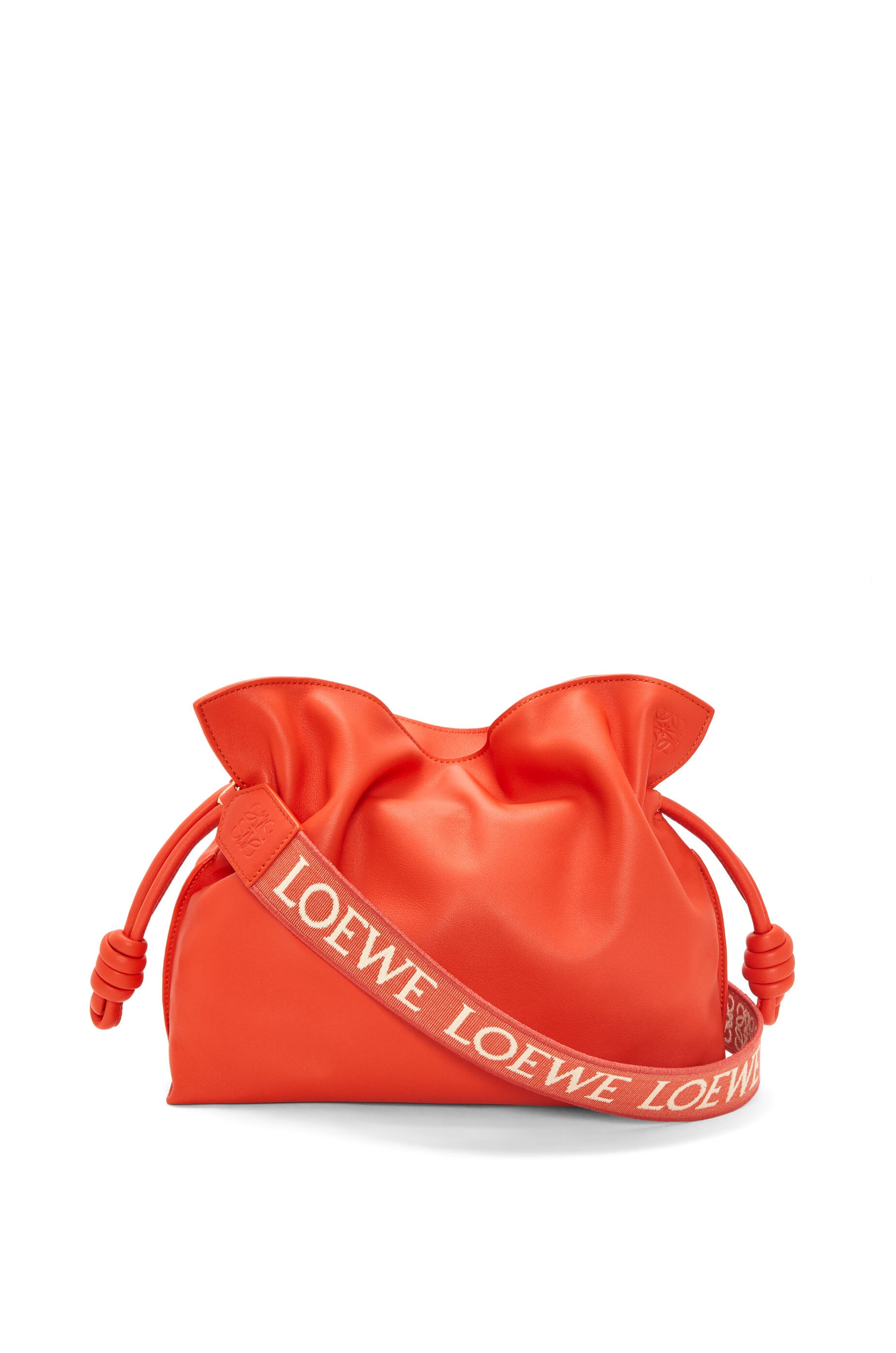 Flamenco clutch in nappa calfskin & Anagram strap in jacquard and calfskin - 2