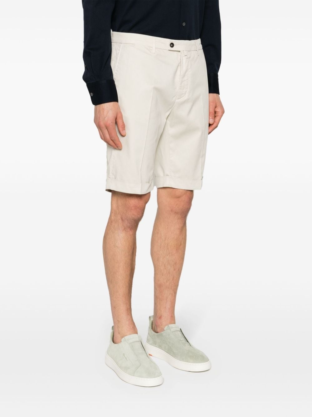 mid-rise lyocell blend chino shorts - 3