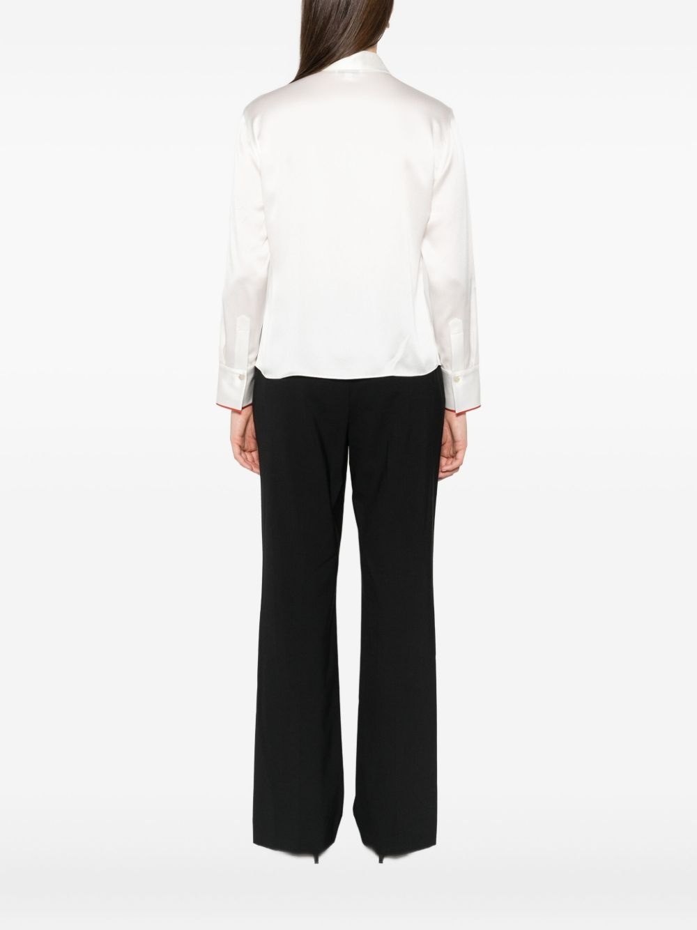 collar-detail silk shirt - 4