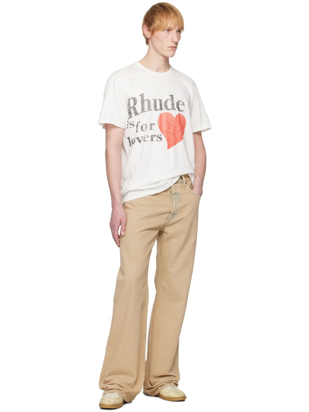 White Slub 'Lovers' T-shirt - 5