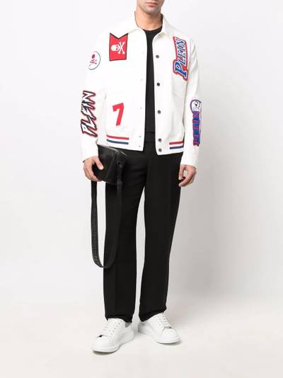 PHILIPP PLEIN logo-patches bomber jacket outlook