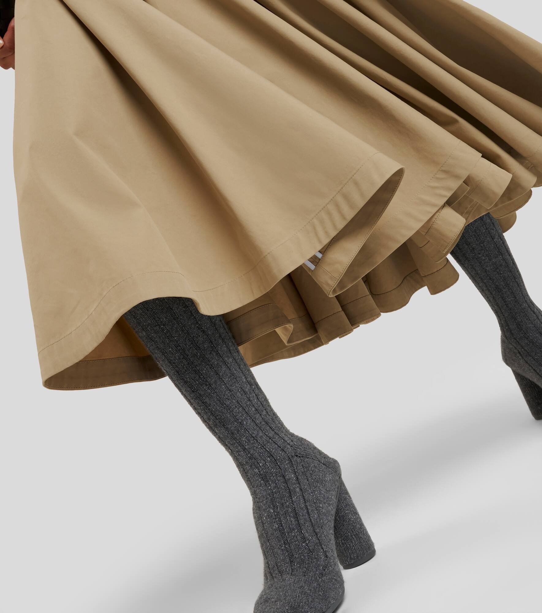 Cotton-blend midi skirt - 5