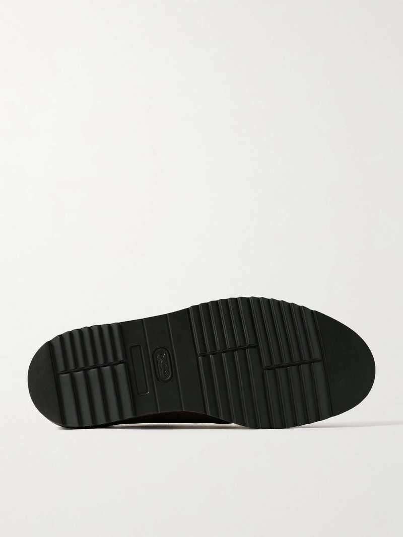 Grenson Byron Webbing-Trimmed Suede Derby Shoes outlook