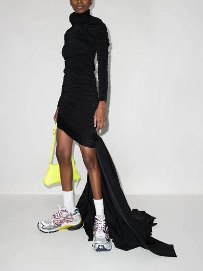 BALENCIAGA Twisted Knots ruched draped dress outlook