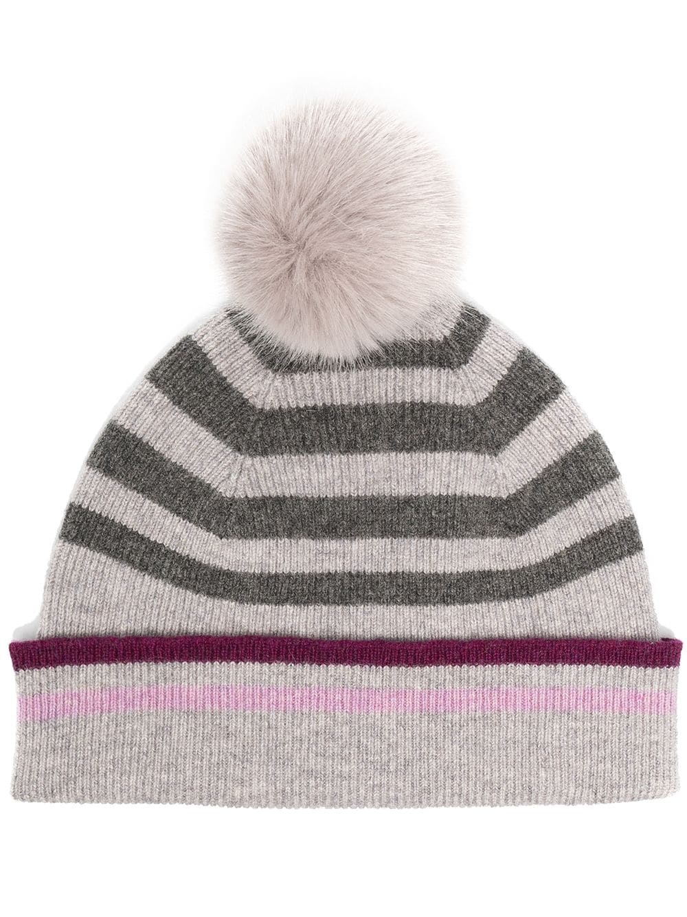 striped pompom hat - 1