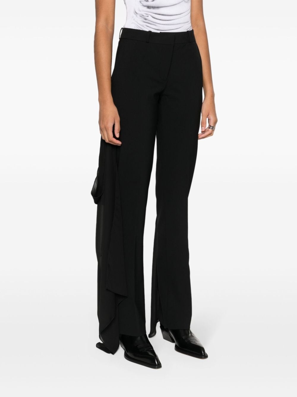 draped-detail tailored trousers - 3
