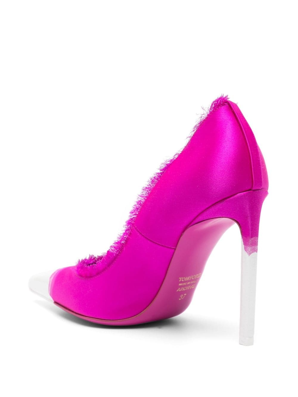 painted satin pumps - 3
