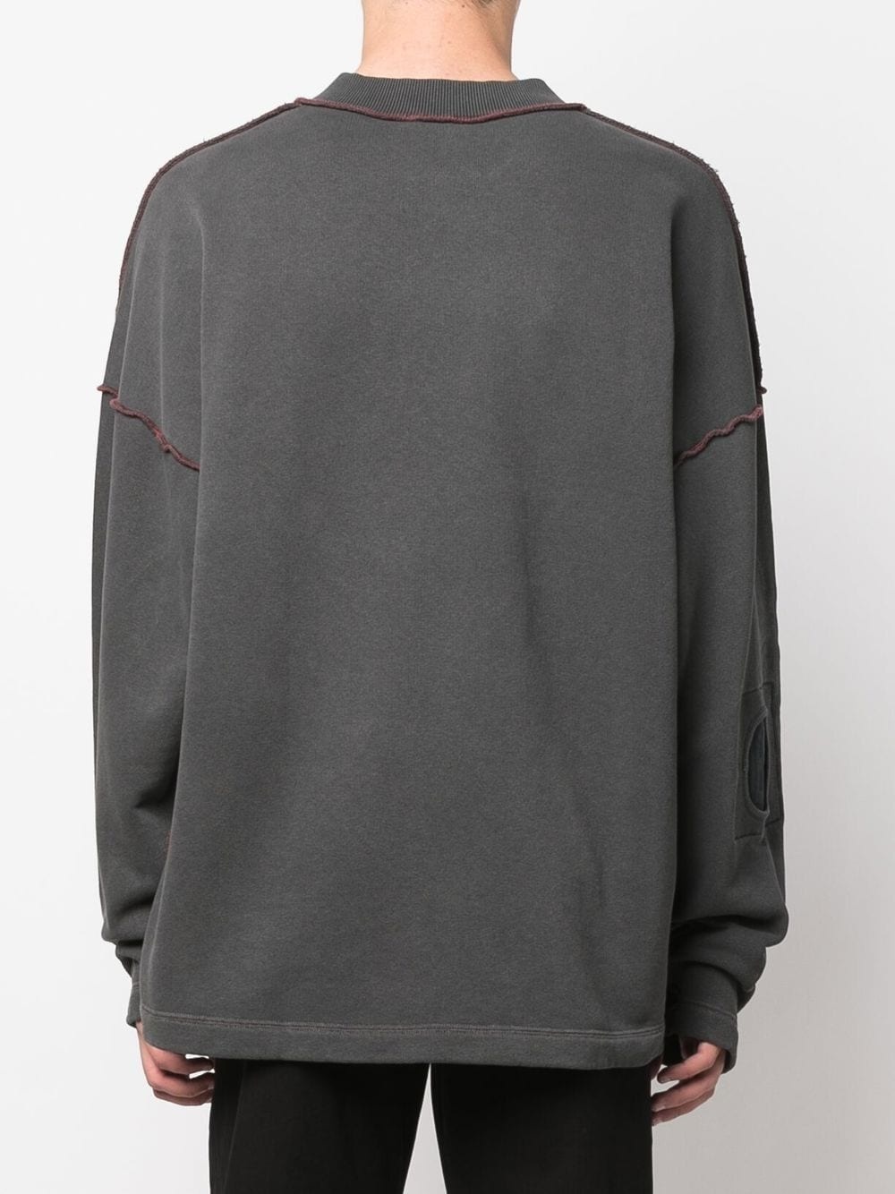 contrast-stitching cotton sweatshirt - 4