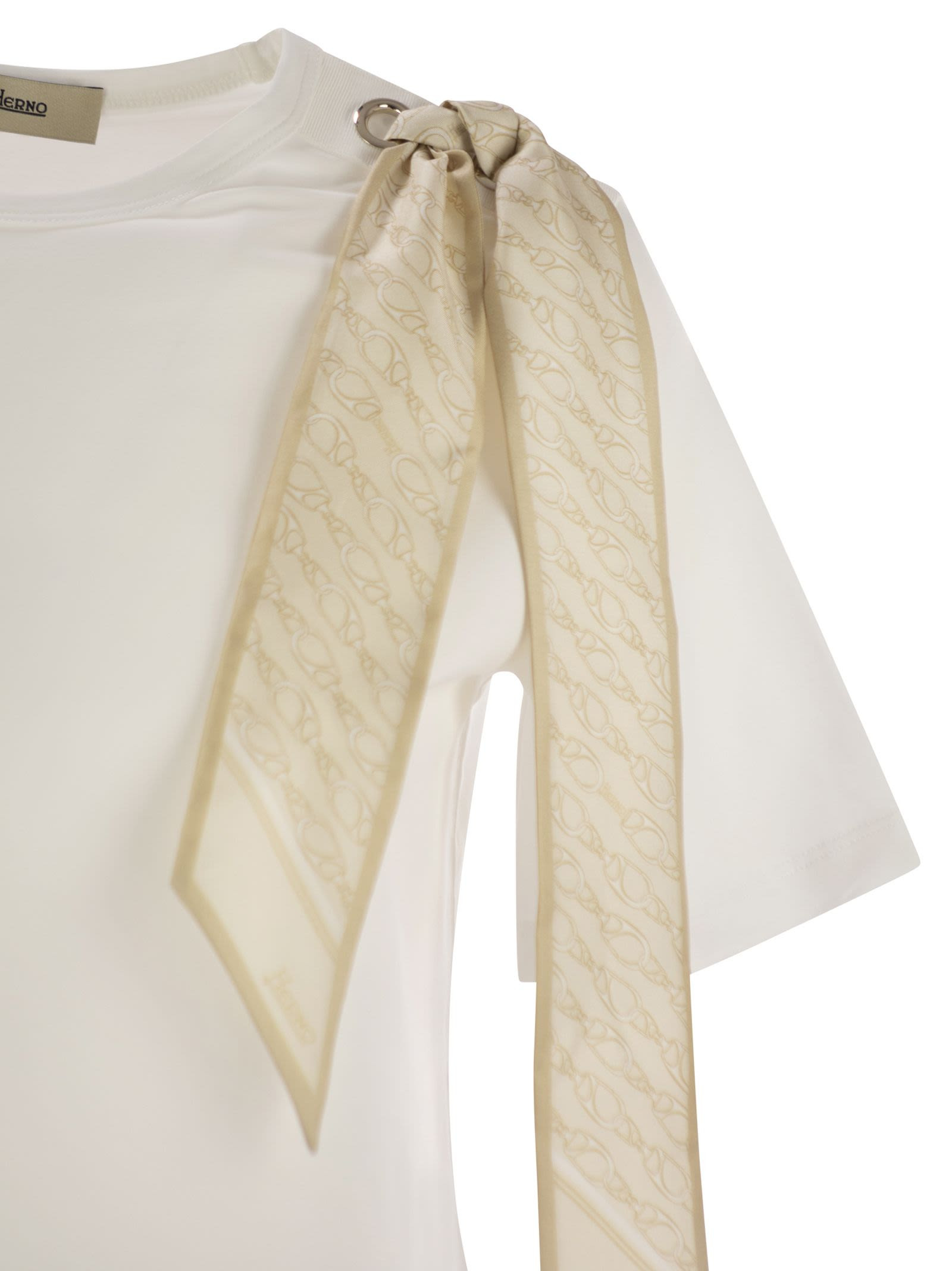 Herno Women T-Shirt With Shoulder Scarf - 4