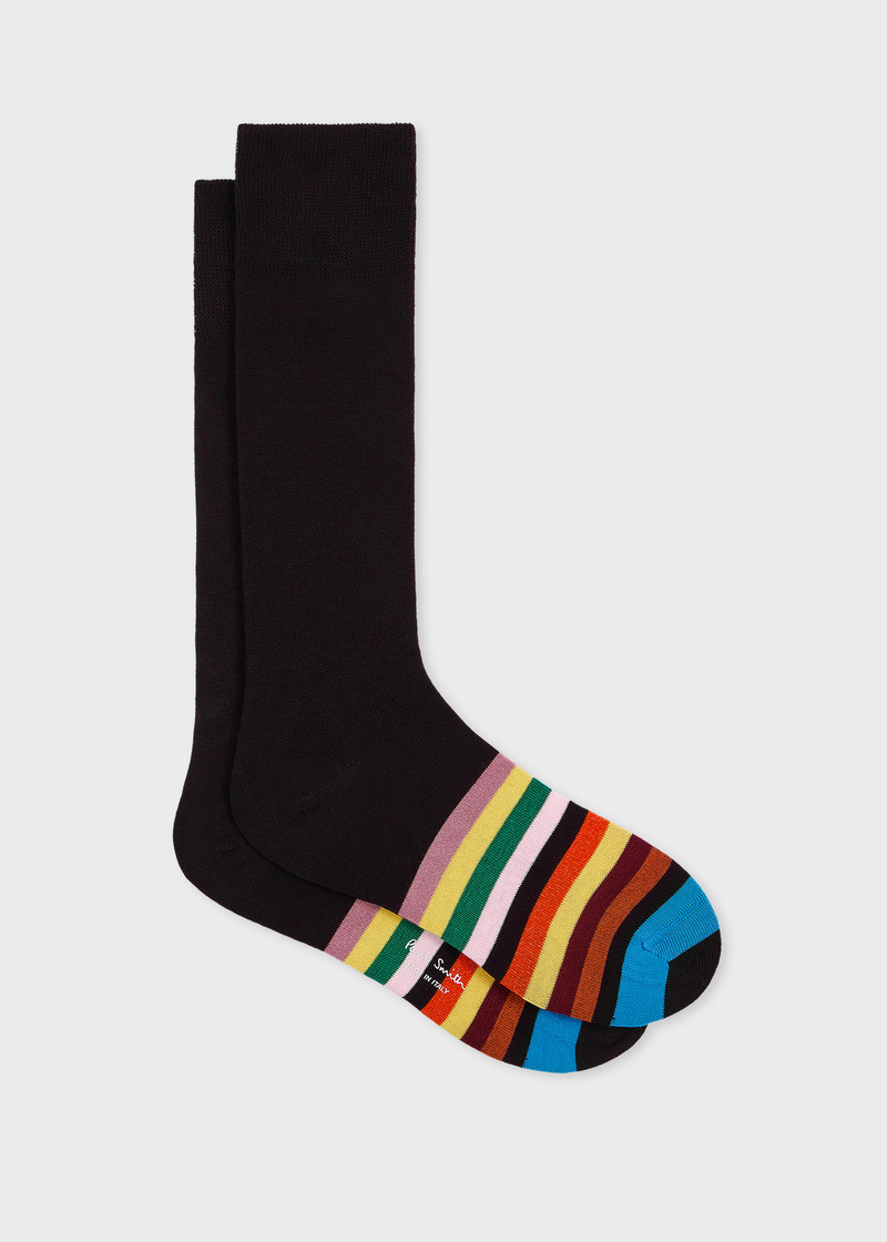 Black 'Signature Stripe' Tipping Socks 1