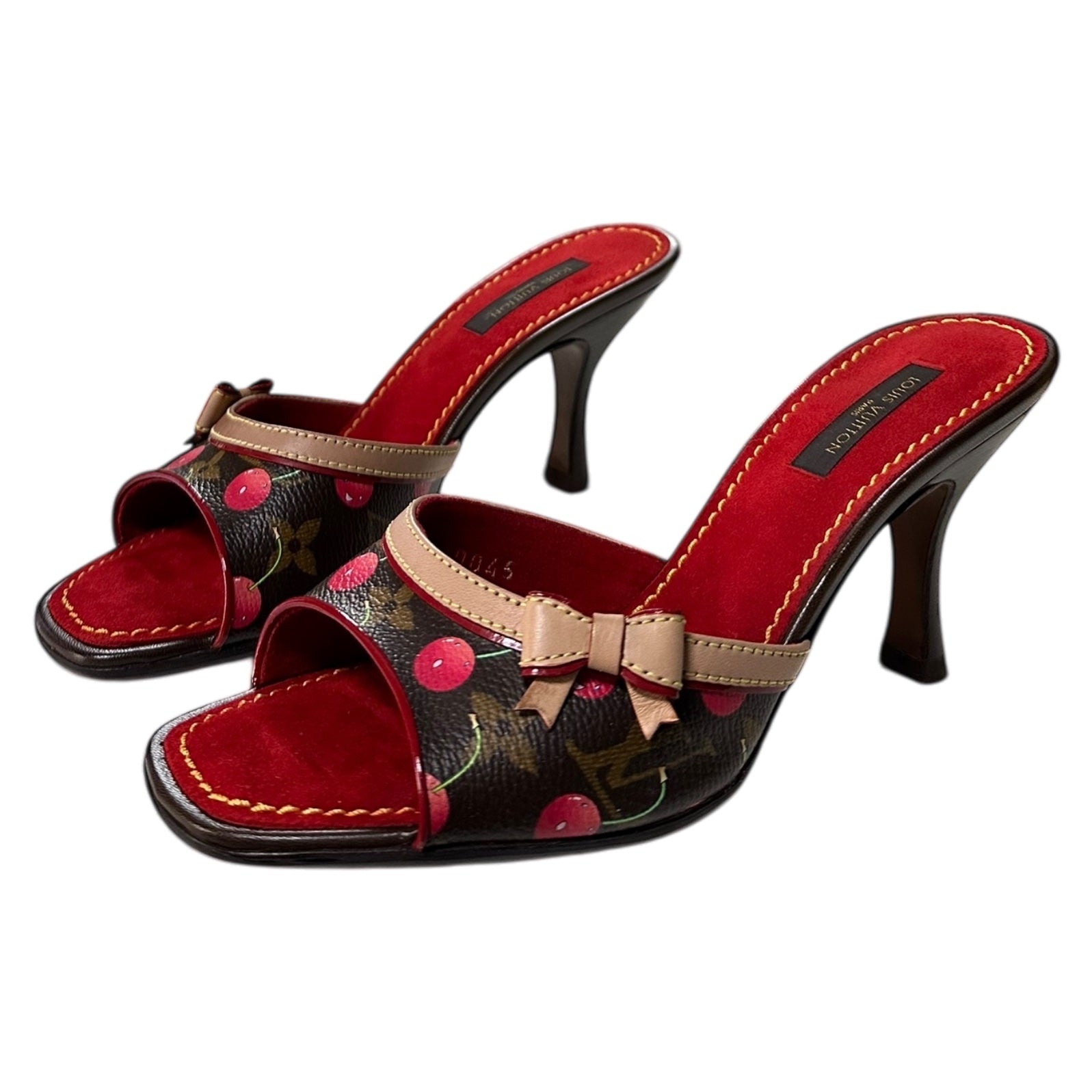 LOUIS VUITTON × TAKASHI MURAKAMI Spring Summer 2005 Cherry Monogram Sandals - 1
