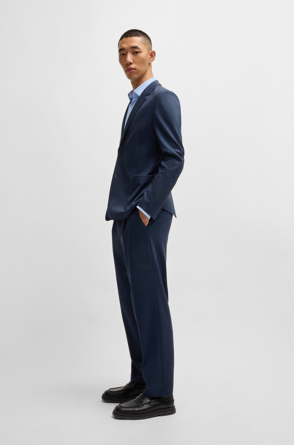 SLIM-FIT TROUSERS IN MELANGE SUPER-FLEX TWILL - 3