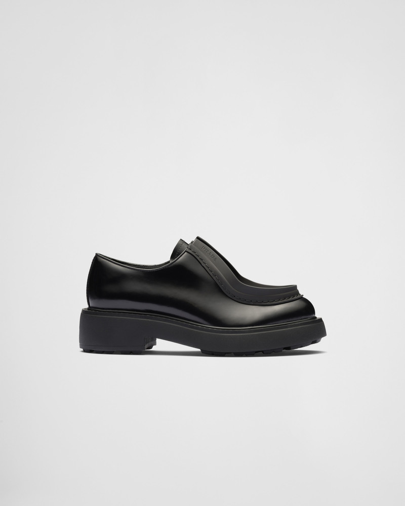 Prada Brushed leather lace-up shoes outlook