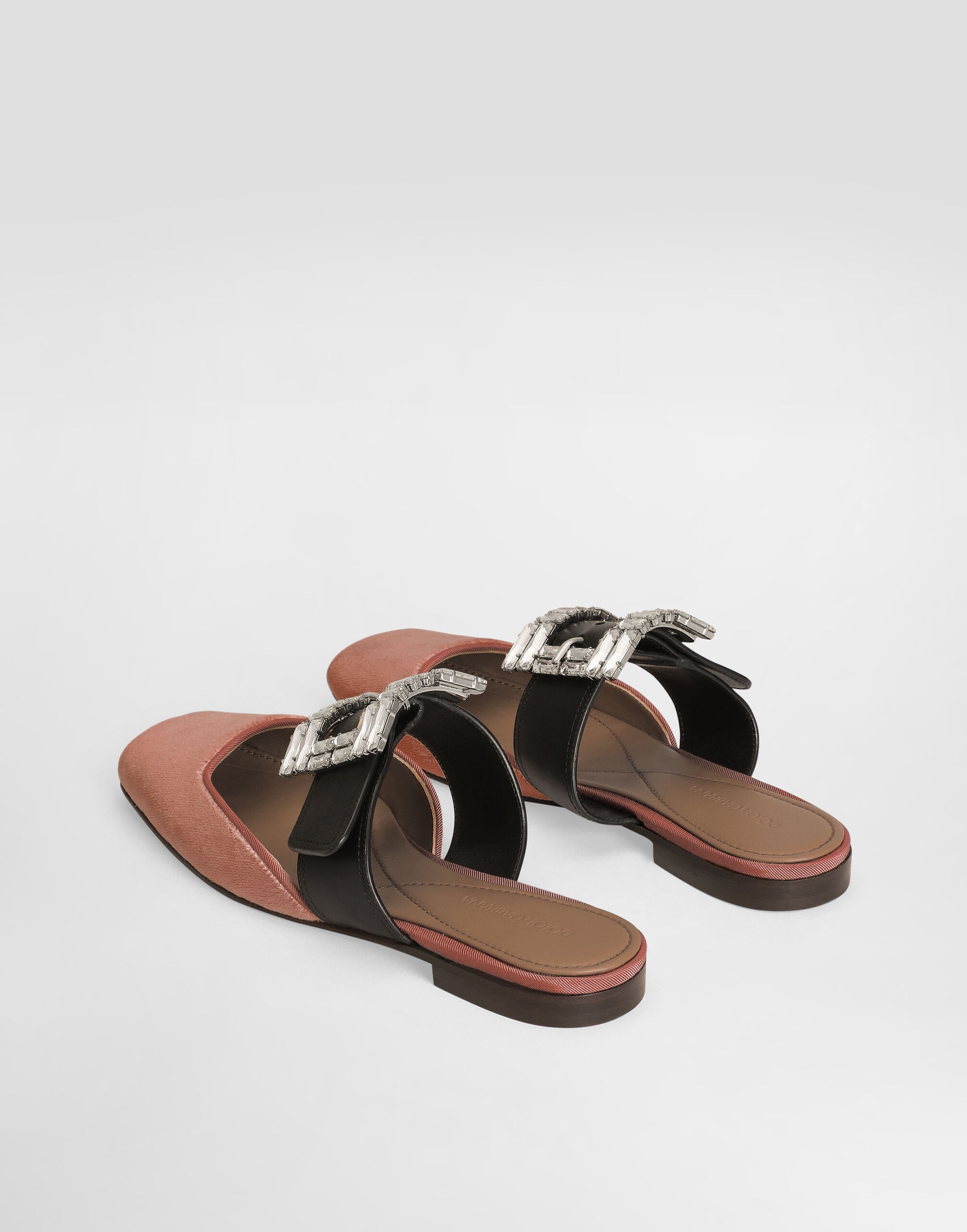 Velvet mules with bejeweled buckle - 3
