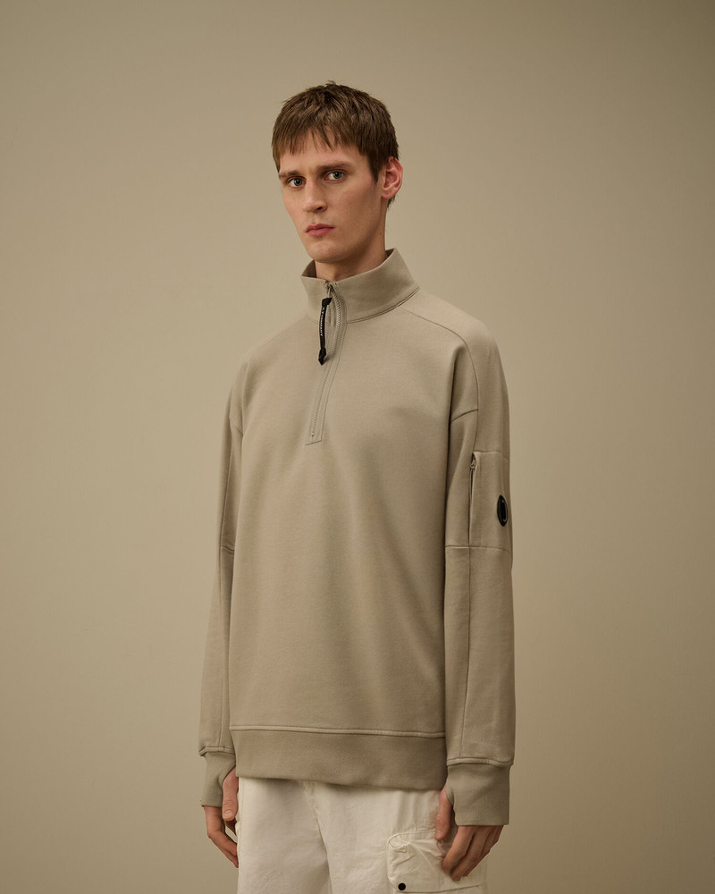 Diagonal Raised Fleece Half Zip Lens Sweatshirt 3