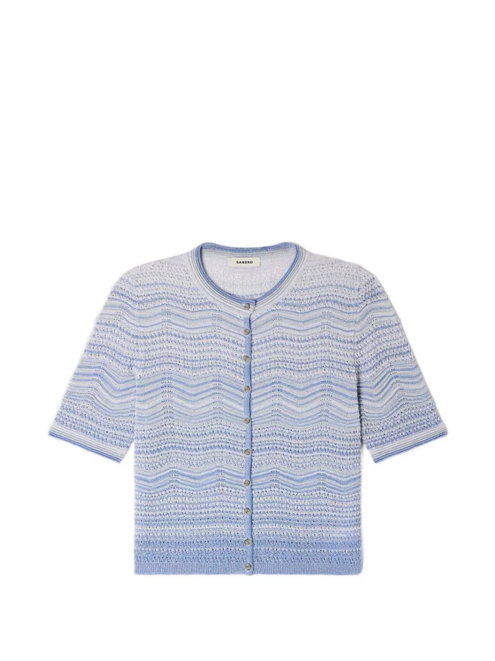 zigzag short-sleeve cardigan - 1