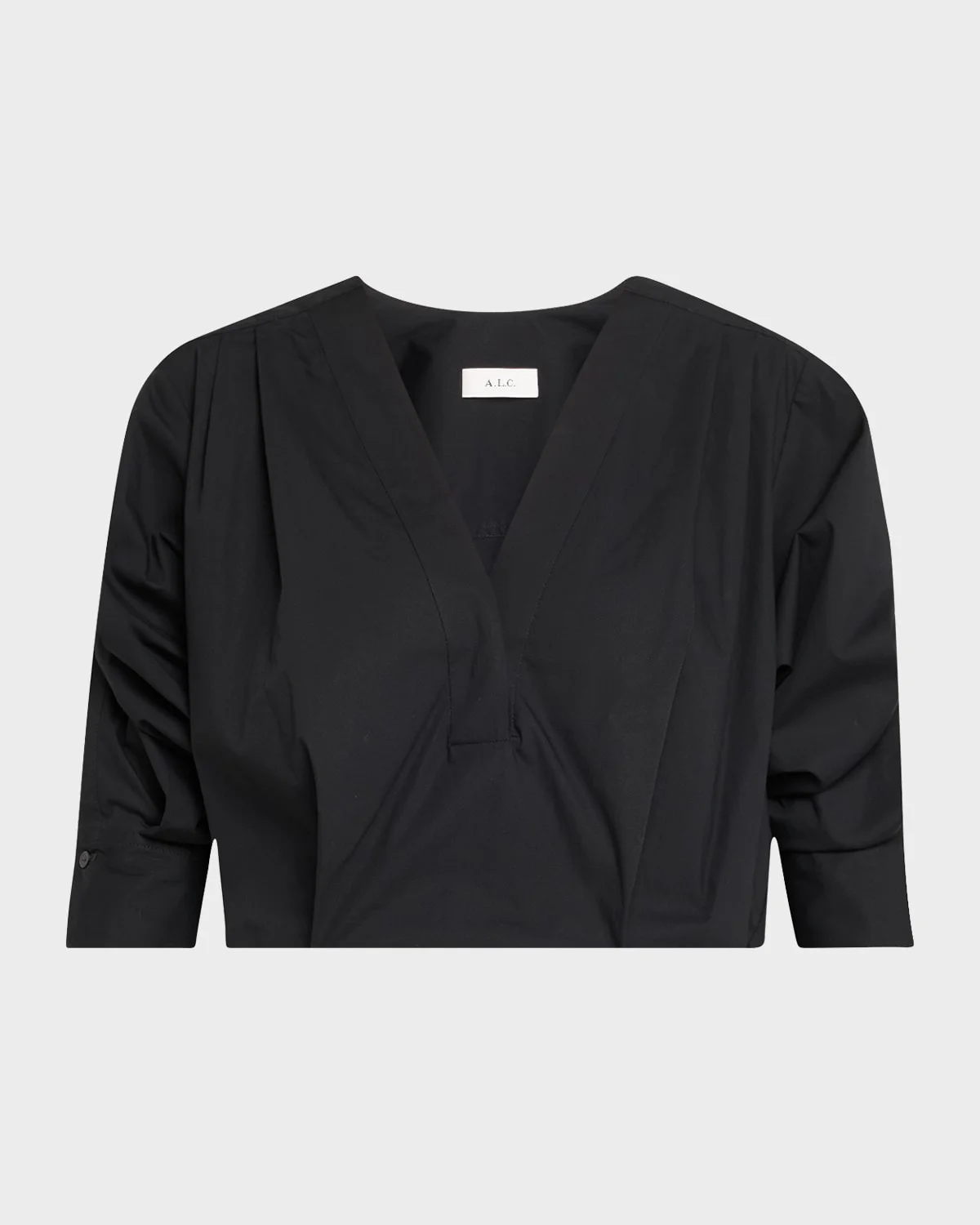Jordan Ruched-Sleeve Popover Top - 1