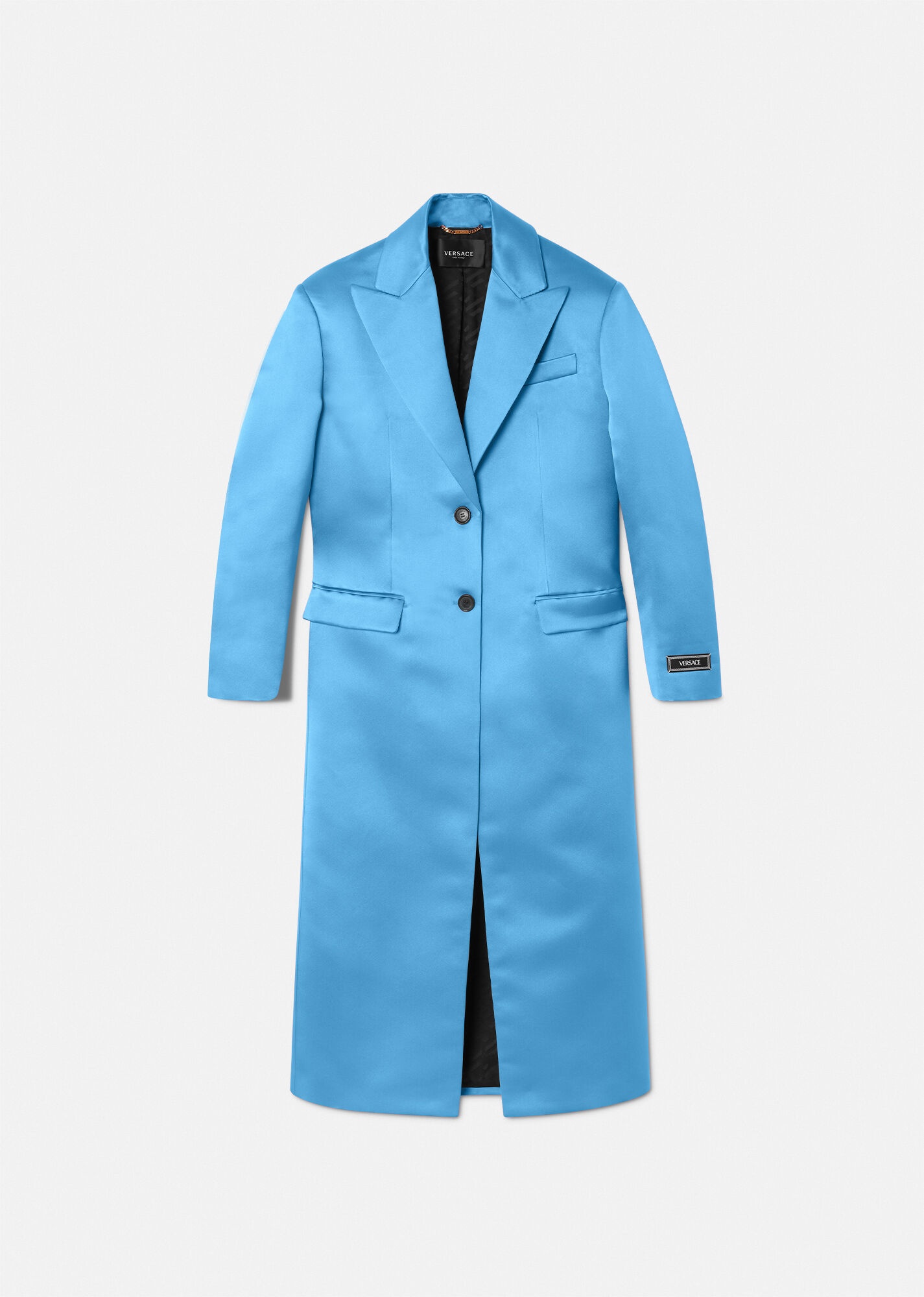 Satin Single-Breasted Coat - 1