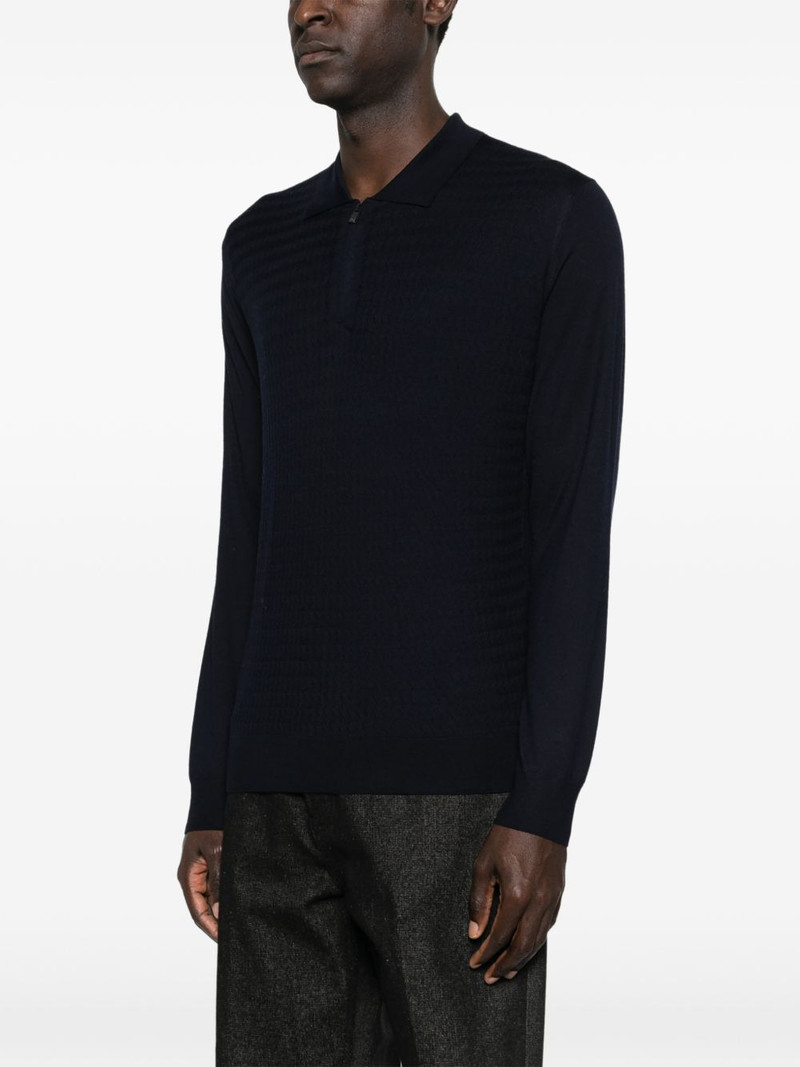 zip knitted polo shirt 3