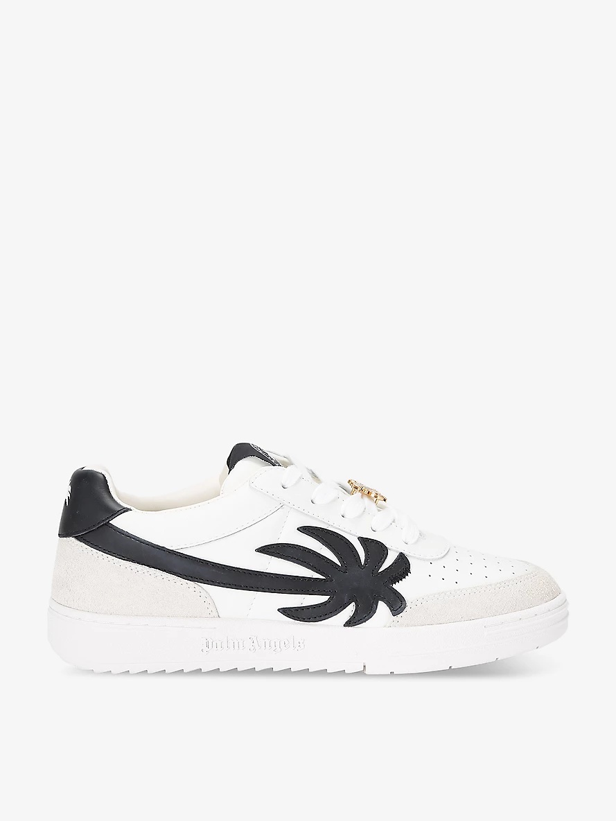 Palm beach brand-motif leather low-top trainers - 1